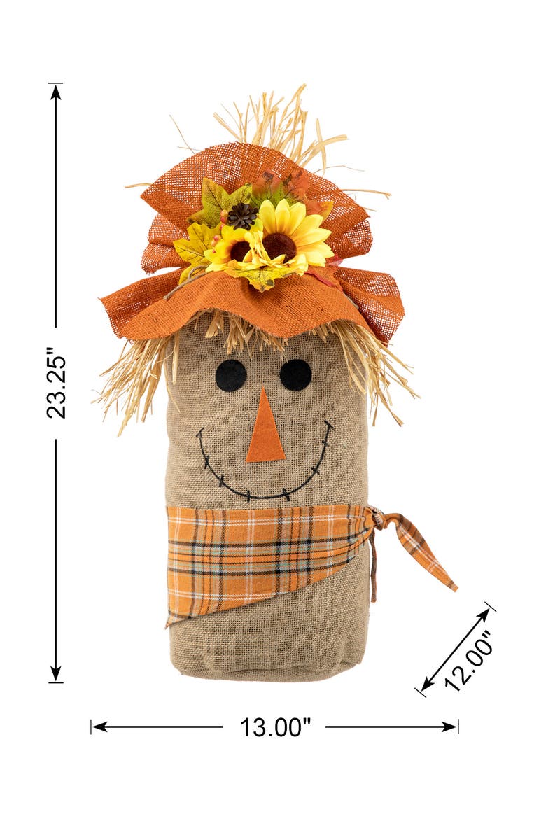 Fall Linen Scarecrow Doorstop Porch Decor, Alternate, color, Orange