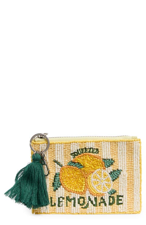Squeezed Lemonade Beaded Coin Pouch