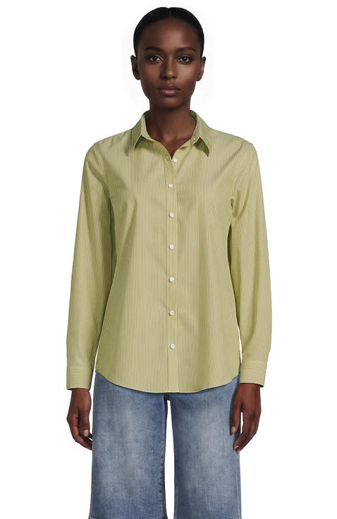 Petite No Iron Button Front Shirt