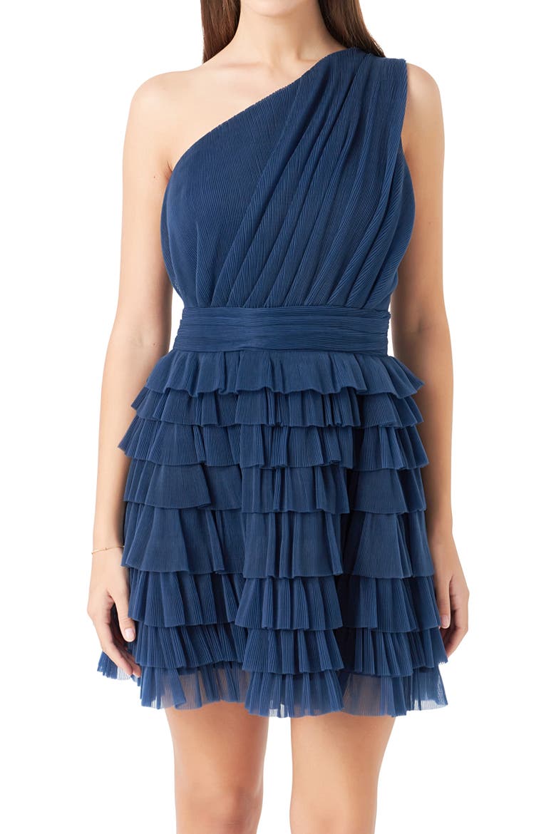One-Shoulder Tiered Minidress, Alternate, color, OLYMPIAN