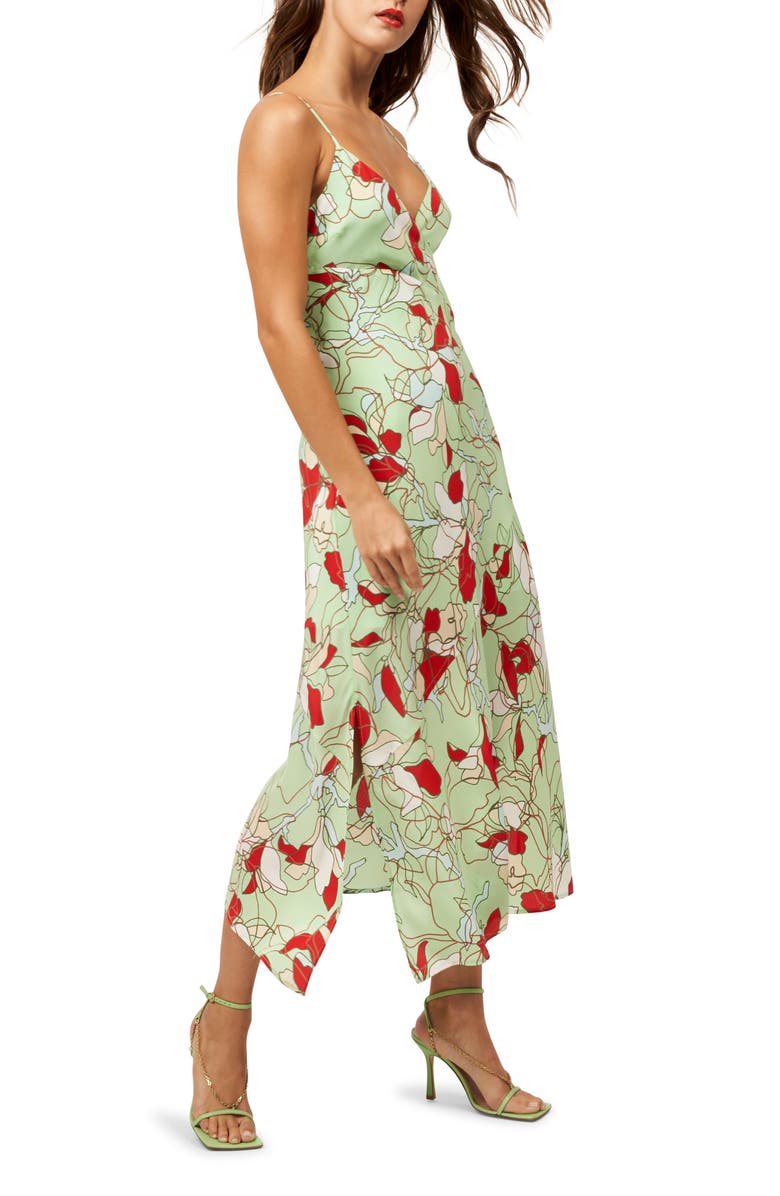 Equipment Justine Abstract Floral Silk Midi Dress, Alternate, color, 