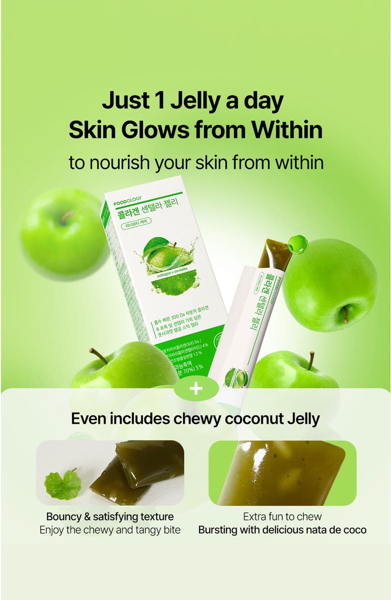 Foodology Coleology Collagen Centella Jelly 10 sticks, Alternate, color, Green