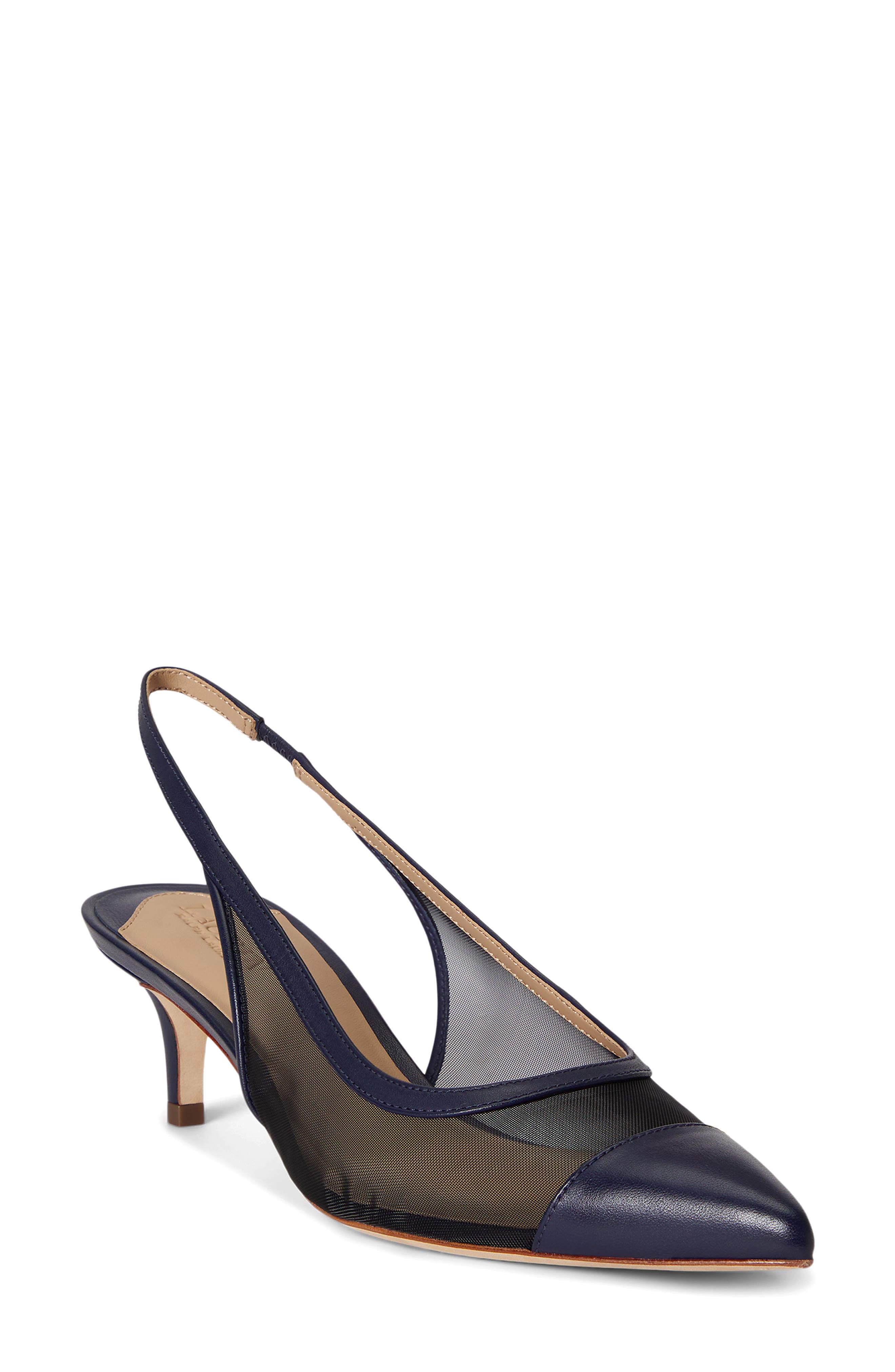 Ralph Lauren Lolah Slingback Pump, Main, color, Refined Navy