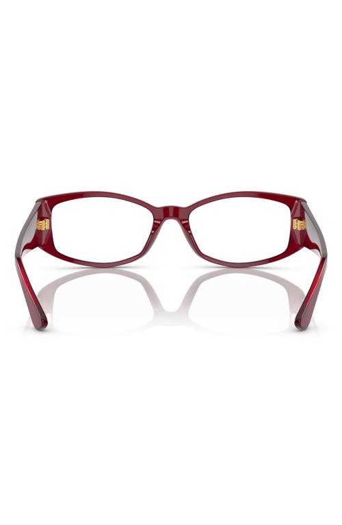 Versace 54mm Rectangular Optical Glasses In Bordeaux
