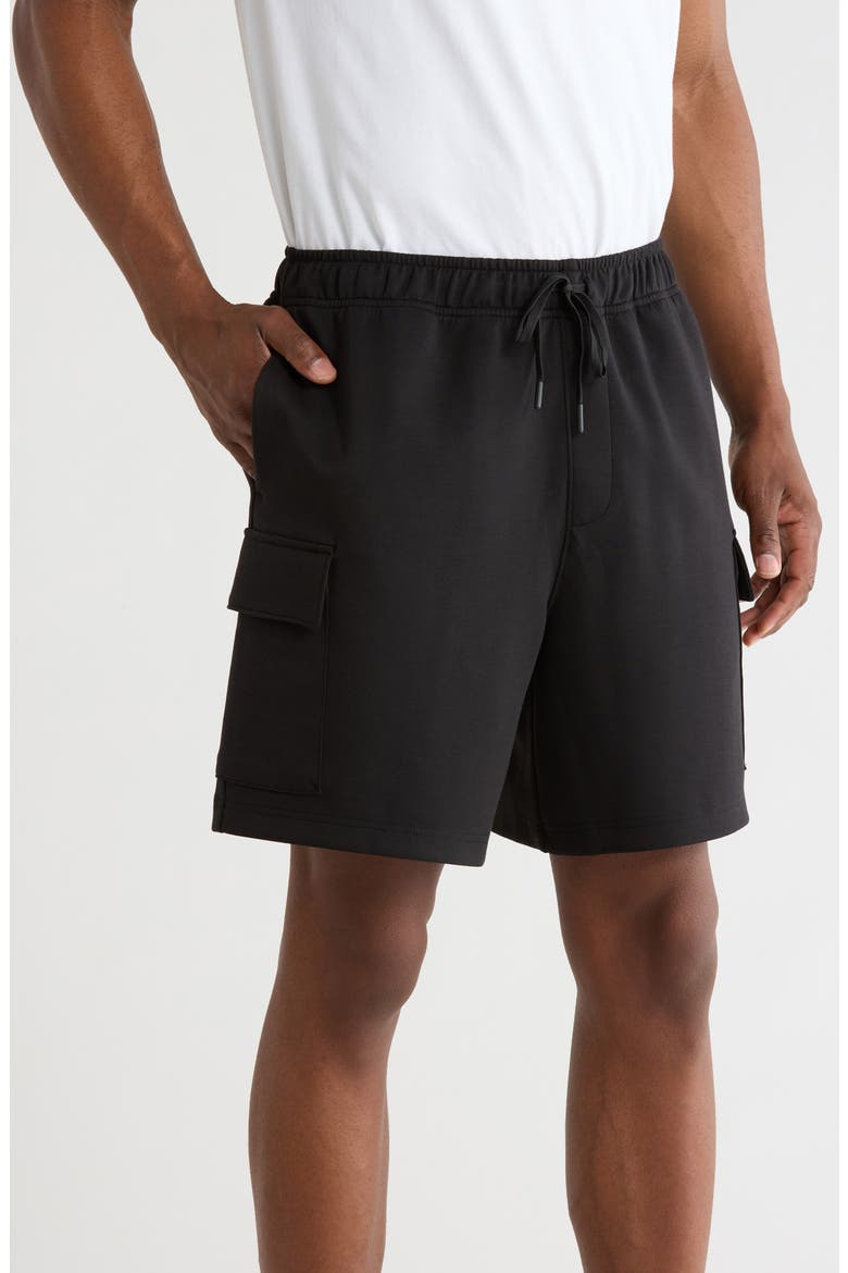 Double Knit Cargo Shorts, Main, color, BLACK