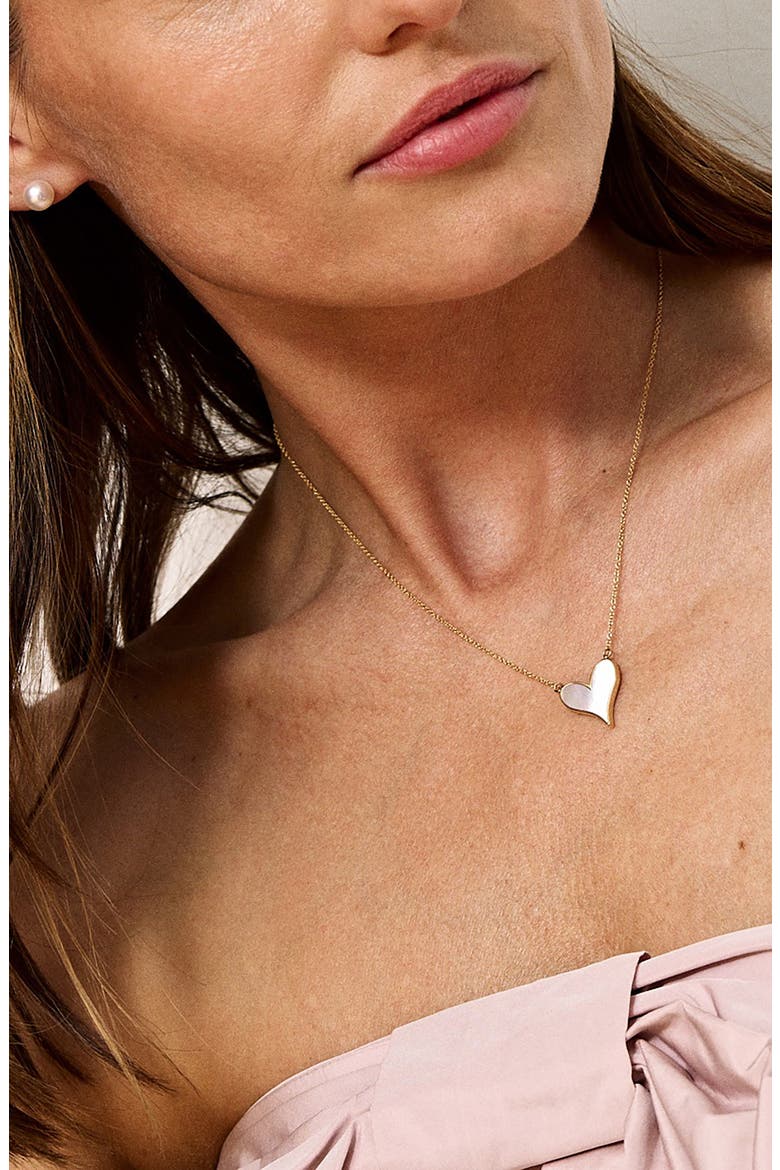 Love 18K Gold & Mother-of-Pearl 15mm Pendant Necklace, Alternate, color, PEARL/ 18K YG