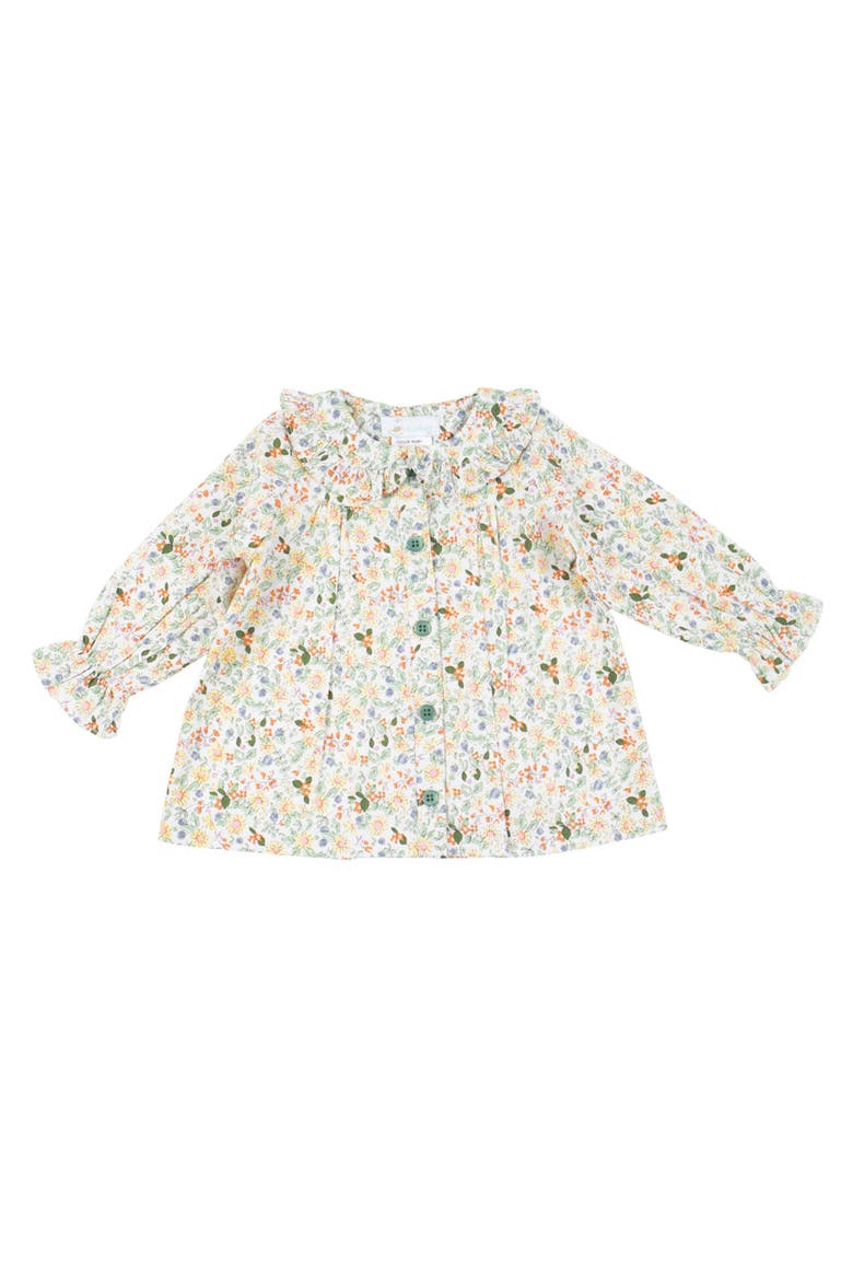 Floral Ruffle Sleeve Blouse, Main, color, Yellow Multi