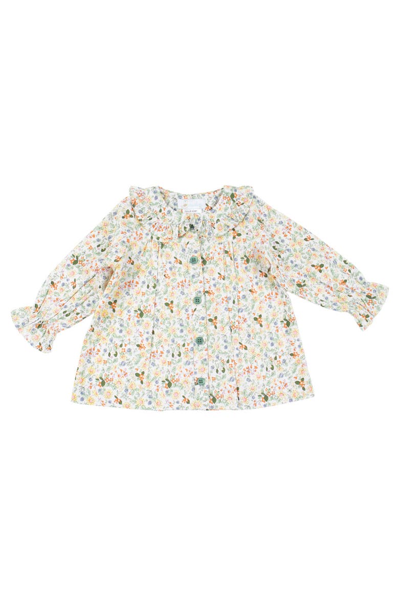Cuclie Floral Ruffle Sleeve Blouse, Main, color, Yellow Multi
