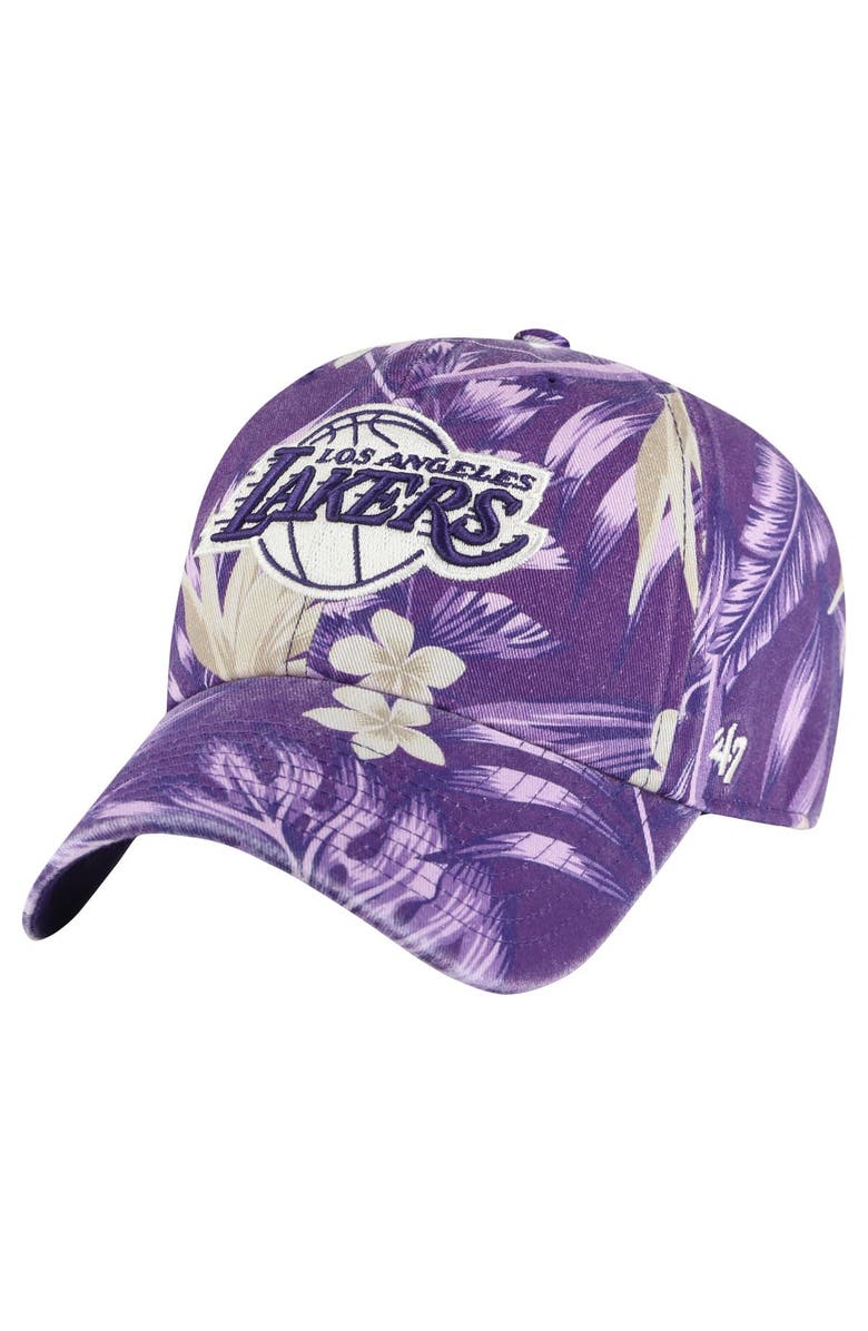 '47 Men's '47 Purple Los Angeles Lakers Tropicalia Floral Clean Up Adjustable Hat, Main, color, Purple