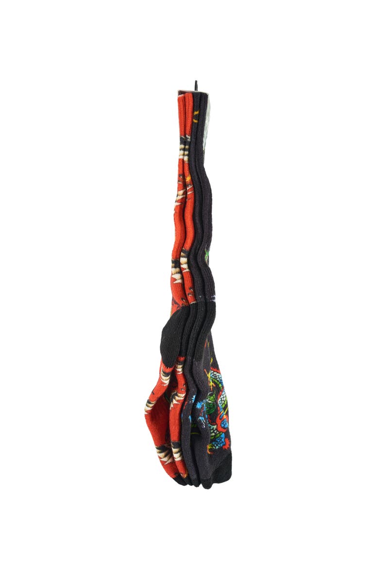 Dragon 360 Print Full Cushion Crew Sock 2-Pack, Alternate, color, Red