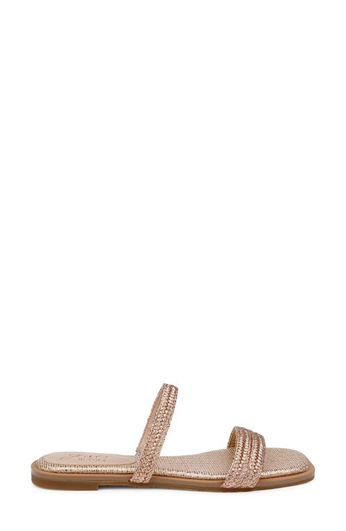 Jewel Badgley Mischka Helena Slide Sandal In Rose Gold