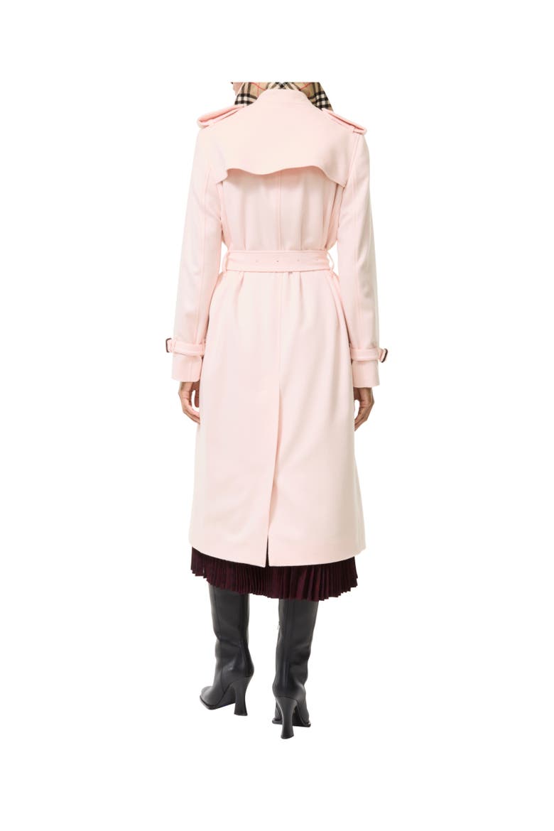 Long Cashmere Kensington Trench Coat, Alternate, color, Bouquet pink