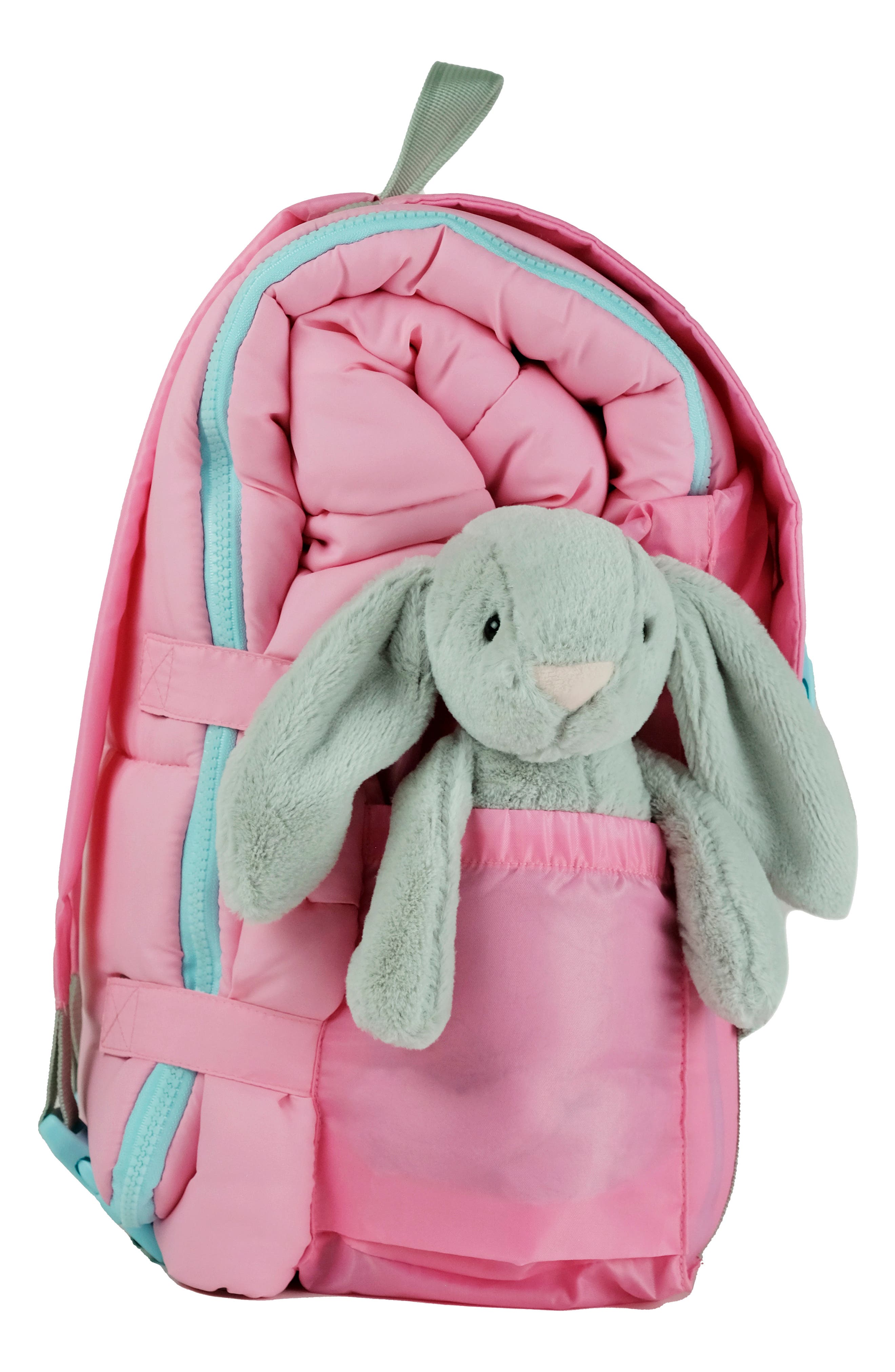 Kids' Sleep-n-Pack Glow in the Dark Sleeping Bag Backpack, Alternate, color, COSMOS PINK