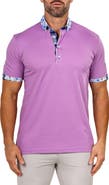 Maceoo Newton Marthyr0031 Purple Button-Down Piqué Polo