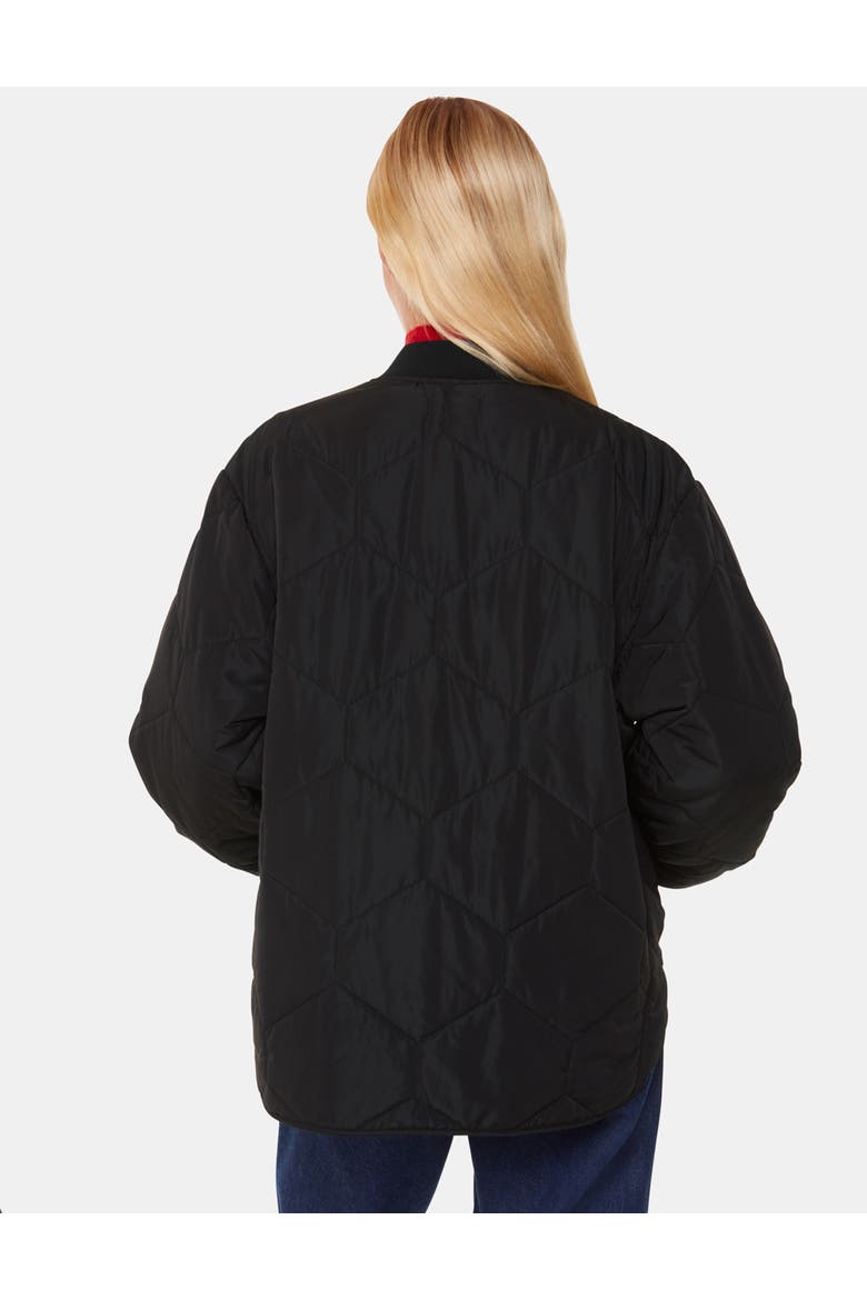 Ida Short Quilted Coat, Alternate, color, Black