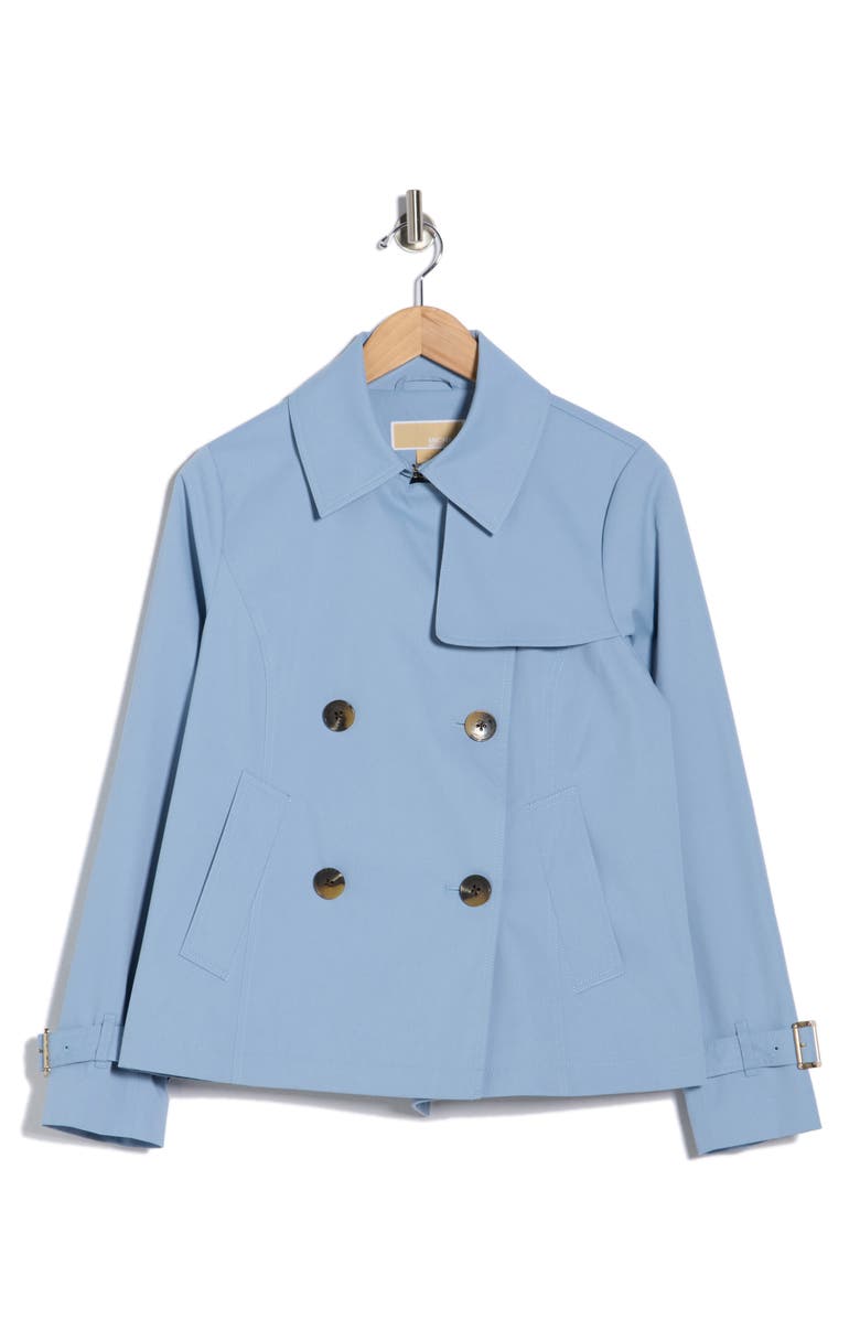 Michael Kors Short Trench Coat, Alternate, color, Chambray