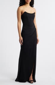 Emerald Sundae Strapless Cateye Corset Scuba Gown