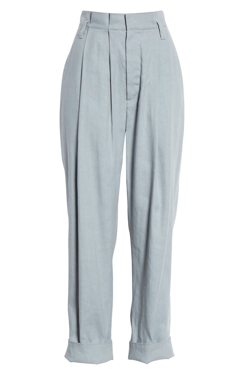 Brunello Cucinelli Pleated Stretch Linen & Cotton Pants, Alternate, color, 