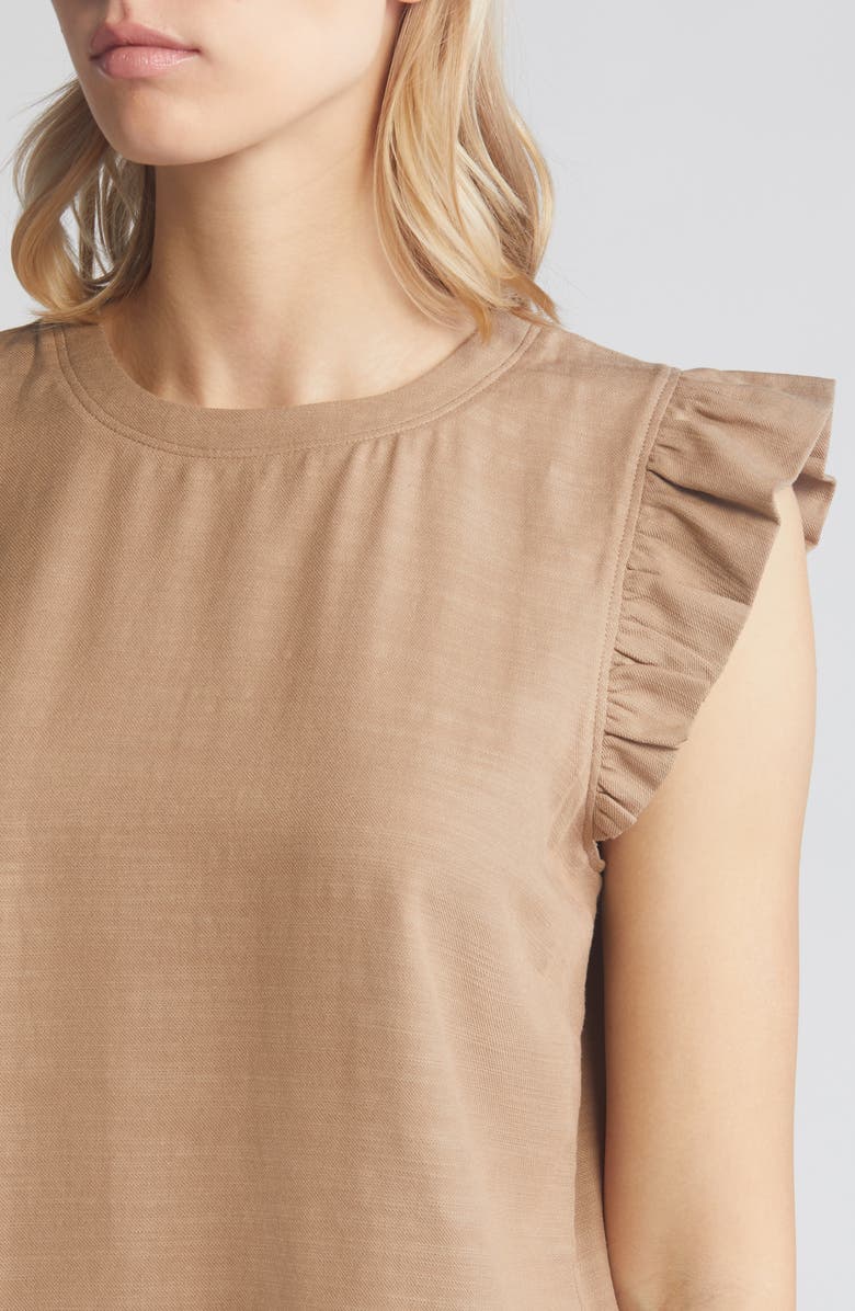 Wit & Wisdom Ruffle Sleeve Top, Alternate, color, Peanut Butter
