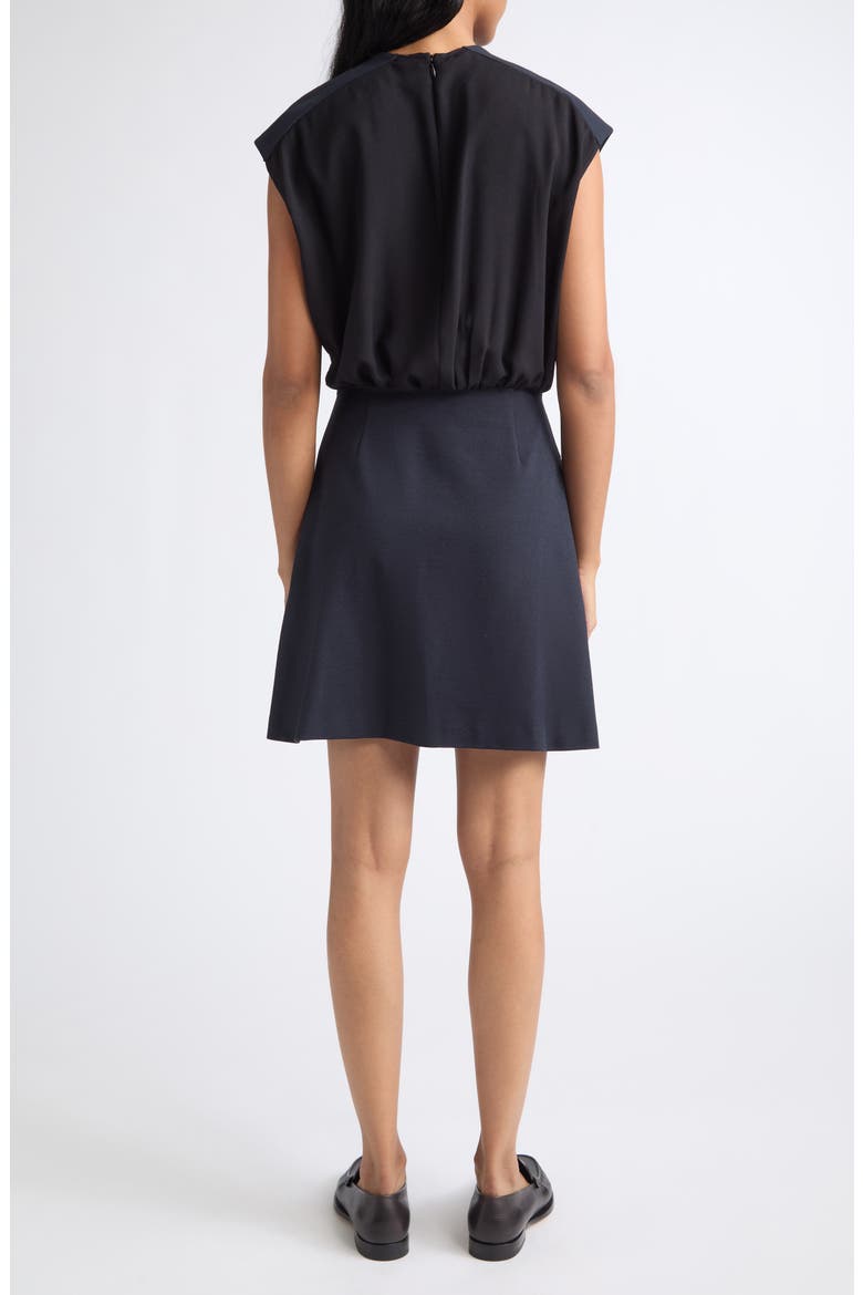 Mixed Media Punto Milano Jersey Dress, Alternate, color, SOLID BLUE NAVY