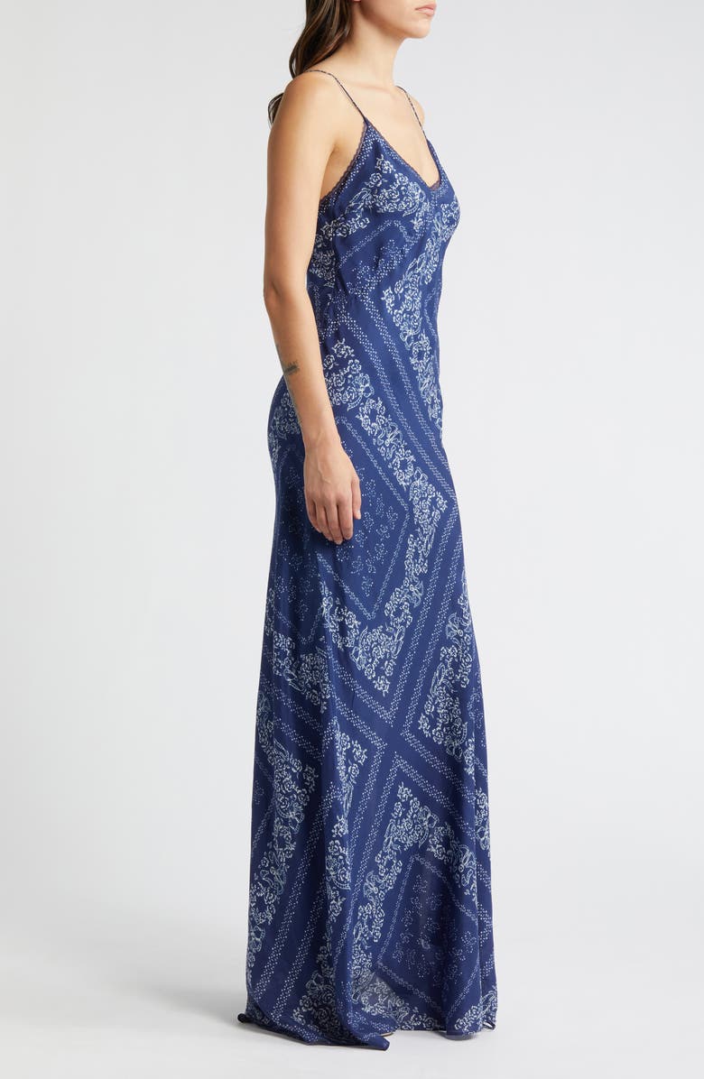 LoveShackFancy Deyo Lace Trim Silk Slipdress, Alternate, color, 