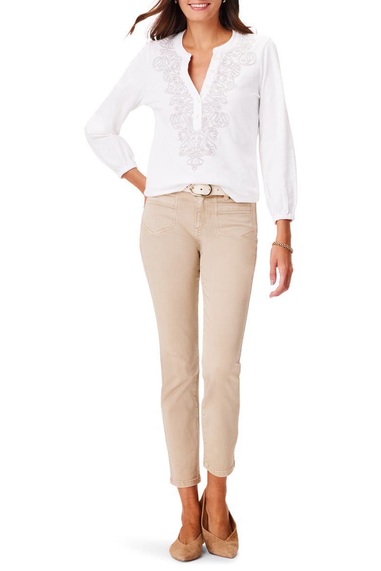 Climbing Vines Embroidered Top, Alternate, color, WHITE MULTI