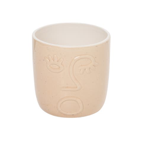 Neutral Face Planter Ceramic White