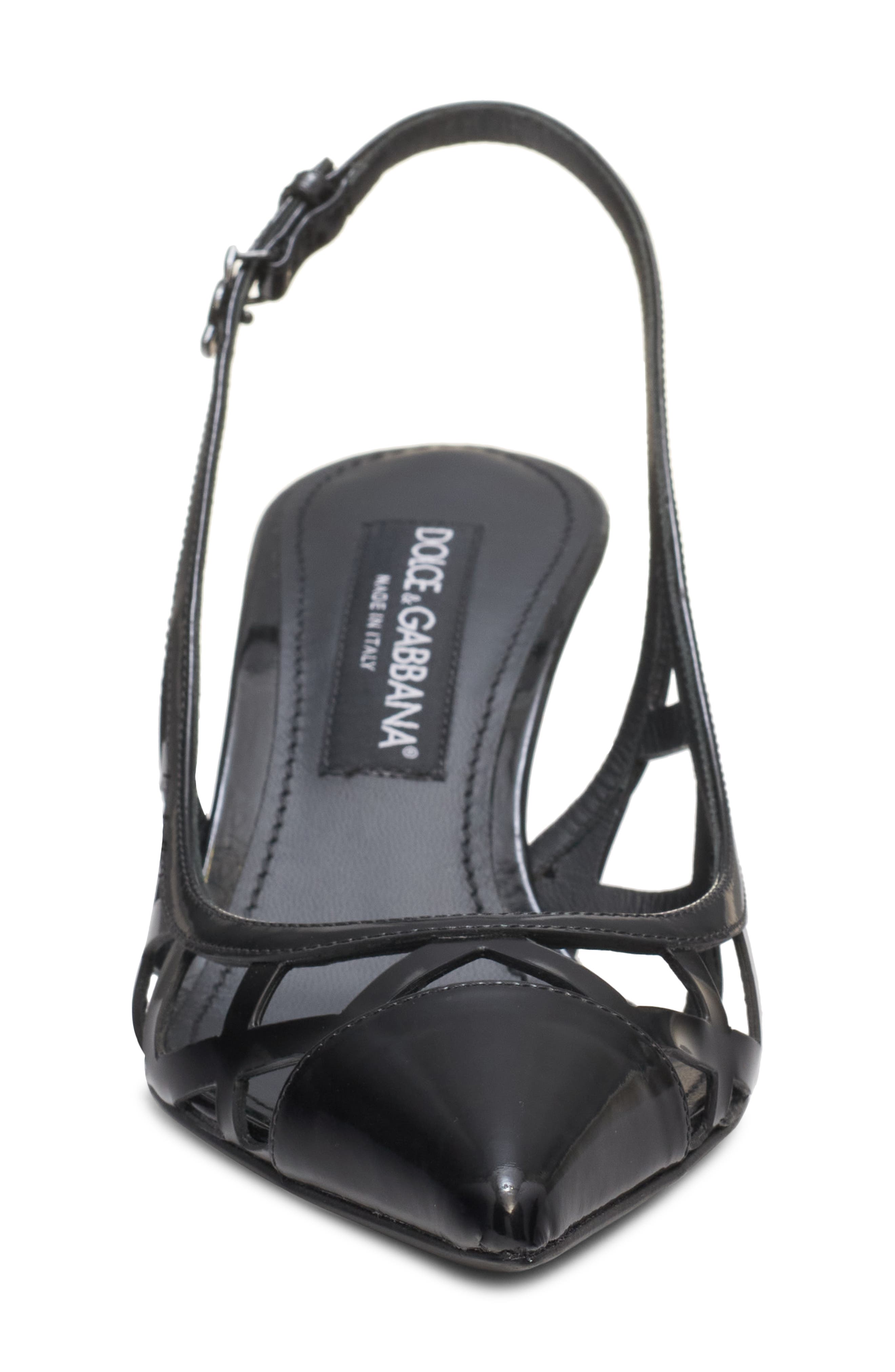 Dolce&Gabbana Lattice Slingback Pump, Alternate, color, Nero