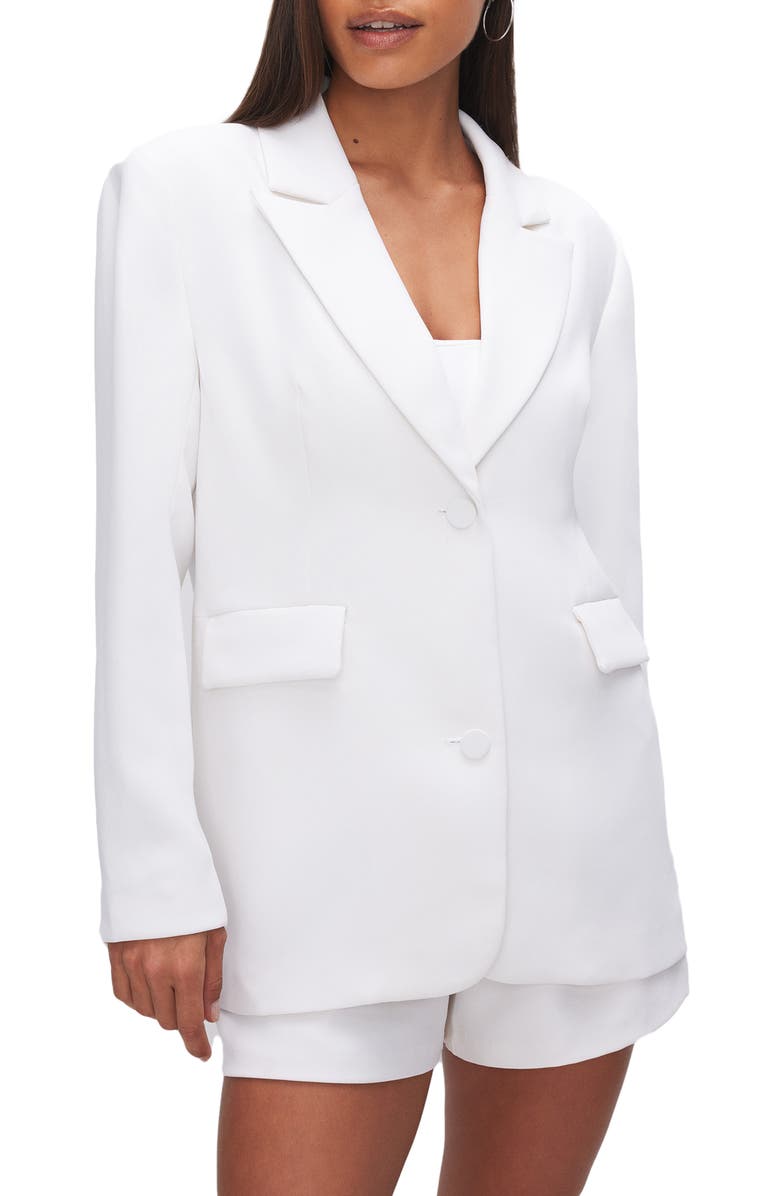 Good American Luxe Suiting Boyfriend Blazer, Main, color, Ivory001