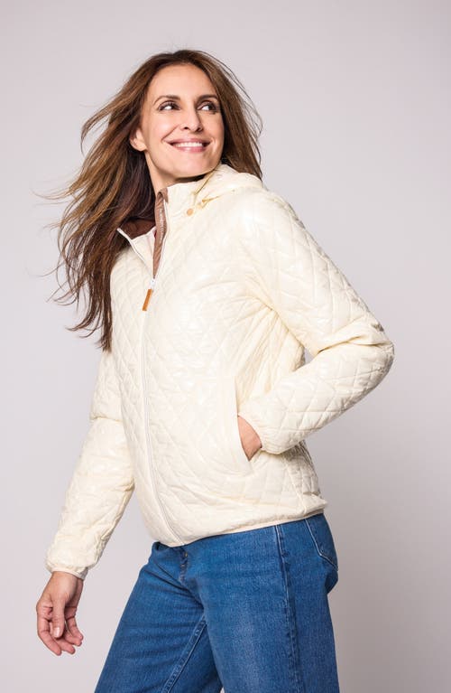 Northern Classics Shiny Quilted Puffer Jacket In Gold