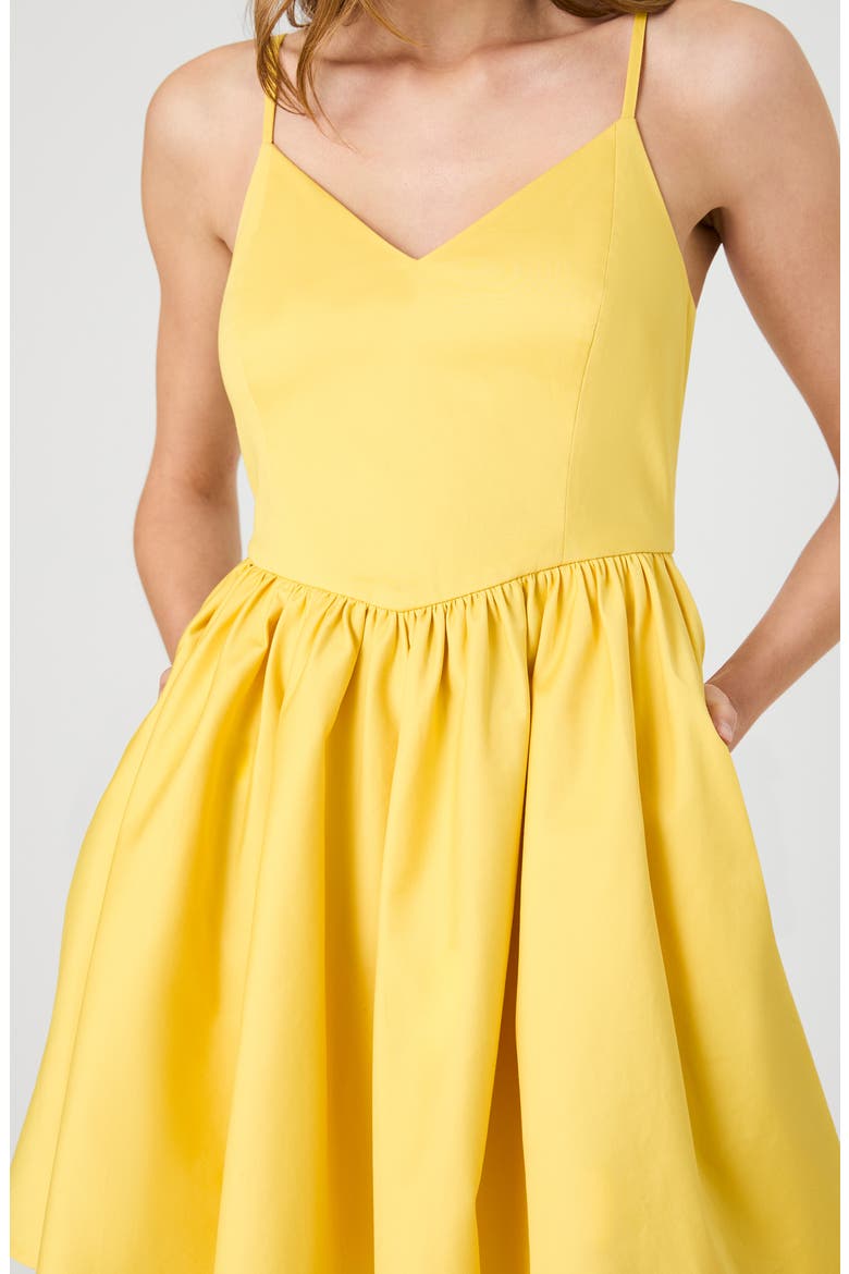 Lilah Stretch Ballerina Minidress, Alternate, color, DAISY YELLOW
