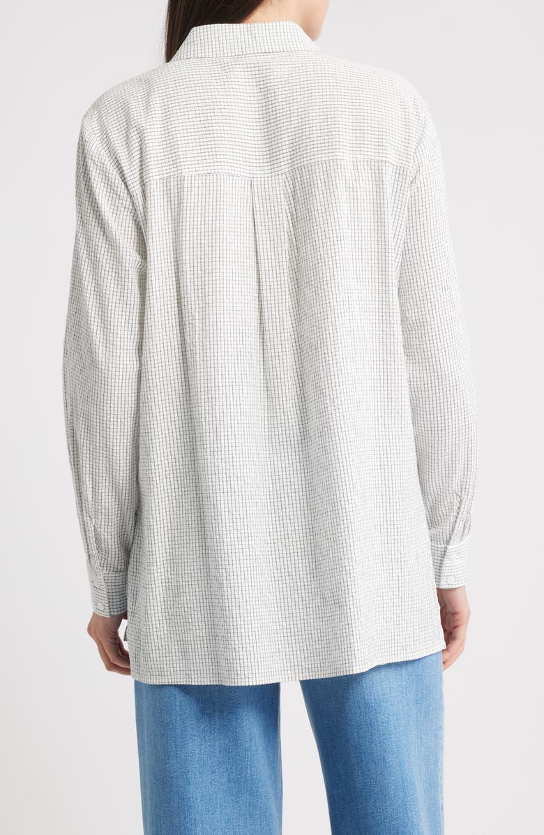 Eileen Fisher Classic Collar Easy Organic Cotton Button-Up Shirt, Alternate, color, White