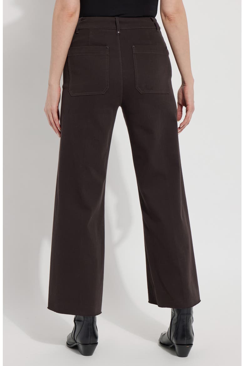 'Lyssentials Erin High Waist Ankle Wide Leg Denim Jeans, Alternate, color, DOUBLE ESPRESSO