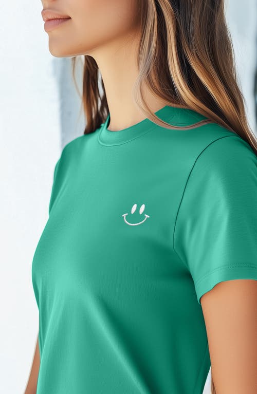 Dalix Smile Face Tee In Teal
