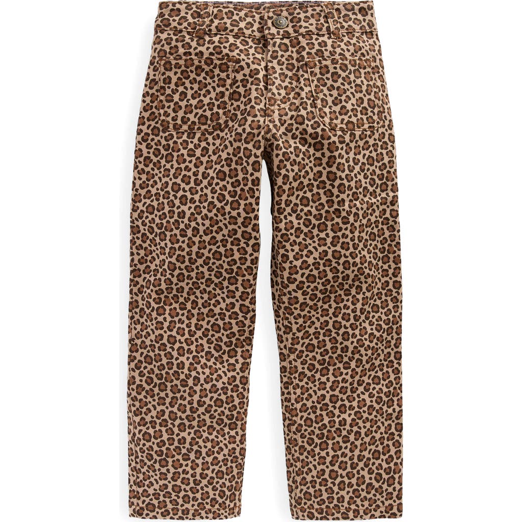 Mini Boden Kids' Leopard Print Cotton Pants In Multi