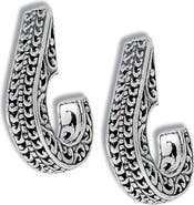 SAMUEL B. Sterling Silver J-Shape Hoop Earrings