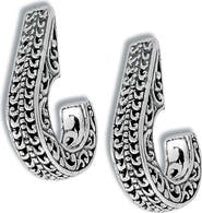 SAMUEL B. Sterling Silver J-Shape Hoop Earrings