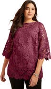 June + Vie Allover Lace Top