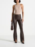 Manière De Voir Ninon Leather Fit And Flare Leggings With Chain