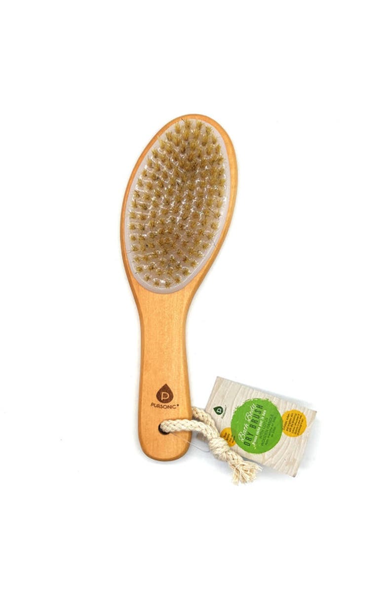 PURSONIC Bath Body Brush With Lotus Wooden Handle, Main, color, Ivory