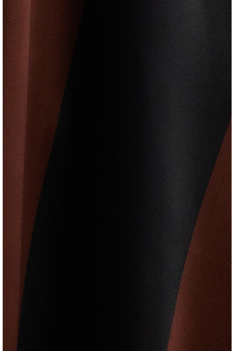 Posh Stripe Oversize Satin Button-Up Shirt & Pants Set, Alternate, color, BROWN/ BLACK STRIPE