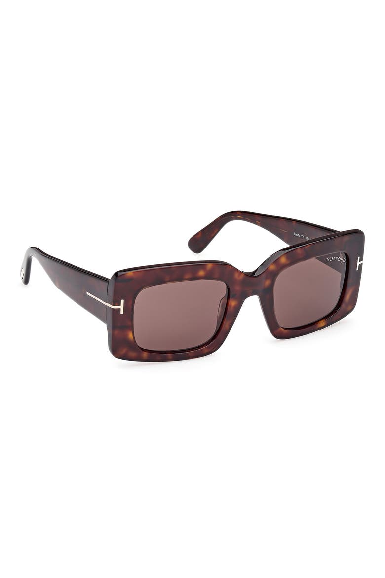 Brigitta 50mm Rectangular Sunglasses, Alternate, color, DARK HAVANA / BROWN