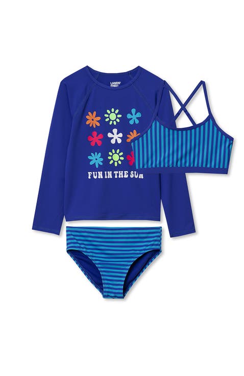 Big Girls 3 Piece UPF 50 Sun Protection Rash Guard Set