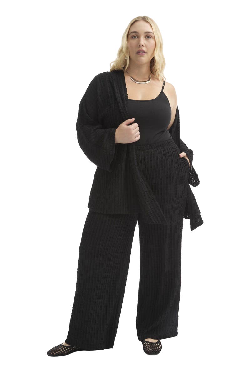 June + Vie Knitted Pull-On Pants, Main, color, Black Onyx