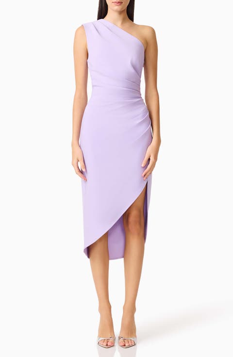 Xara One-Shoulder Asymmetric Crepe Cocktail Dress