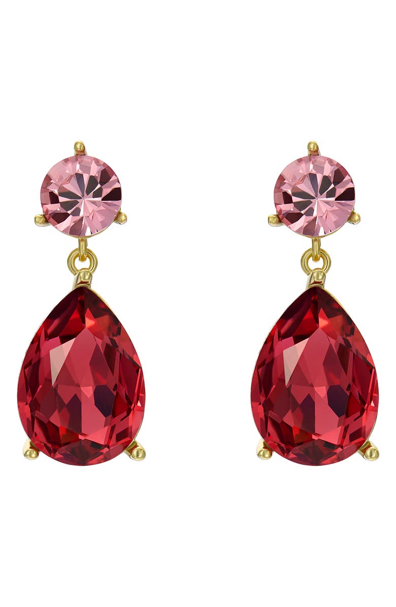 Ted Baker Teaire Crystal Drop Earrings, Main, color, Gold Tone / Pink Multi Crystal