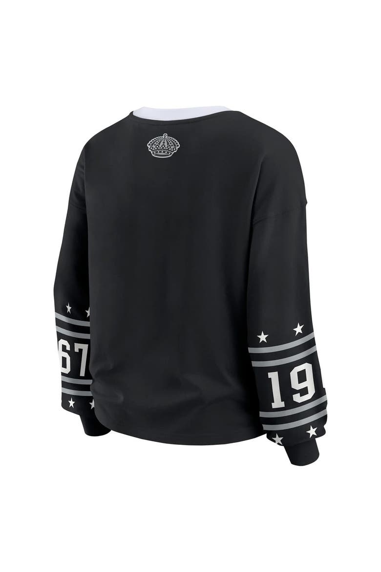 Women's WEAR by Erin Andrews Black Los Angeles Kings Long-Sleeve Sport T-Shirt, Alternate, color, Black