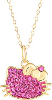 Hello Kitty Necklace for Women 18" Official License, 18K Gold Plated