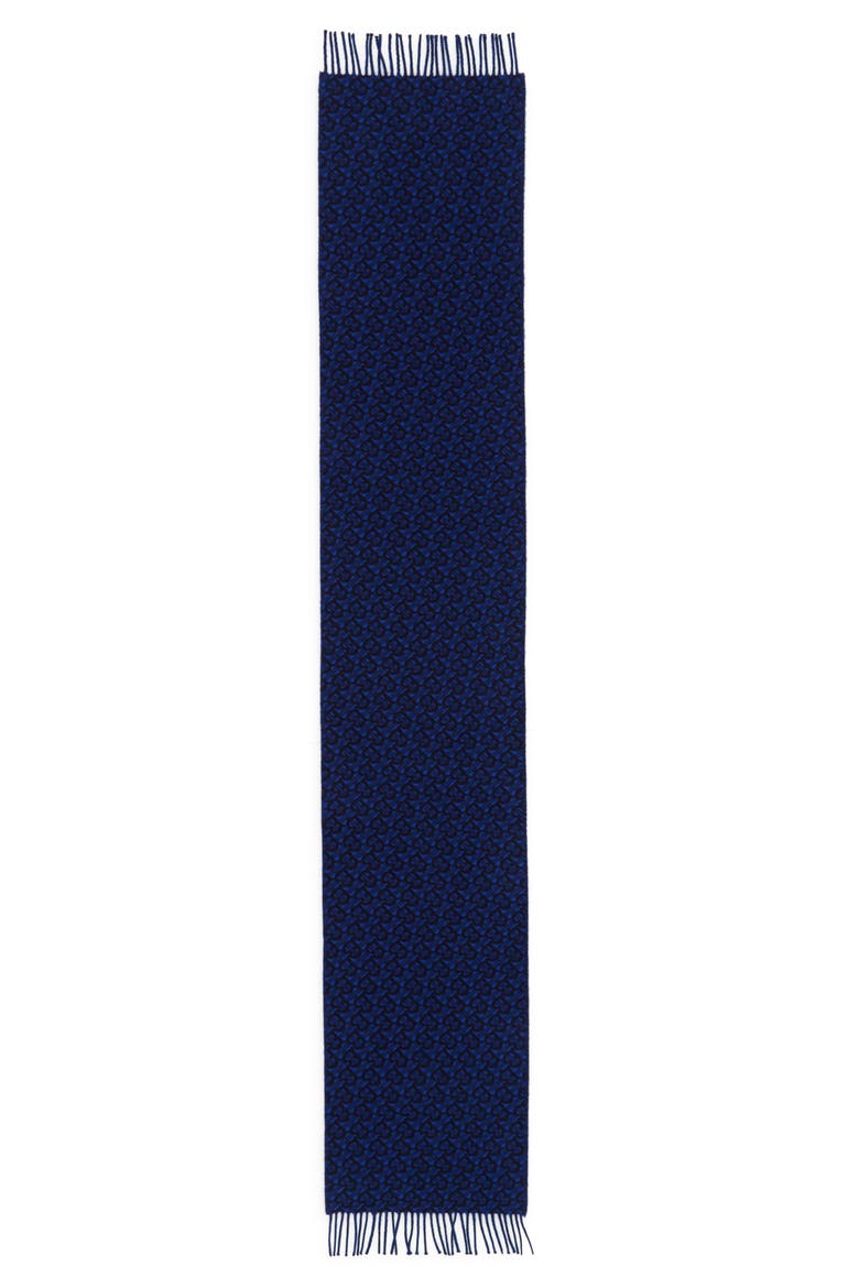 TB Monogram Jacquard Cashmere Scarf, Alternate, color, AZURE BLUE