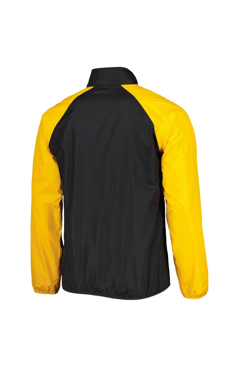 G-III SPORTS BY CARL BANKS Men's G-III Sports by Carl Banks Black/Gold Iowa Hawkeyes Point Guard Raglan Half-Zip Jacket, Alternate, color, Black